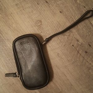 Small, genuine Leather Coach Pouch